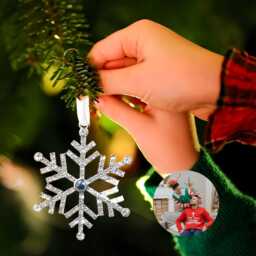 Custom Projection Photo Ornament Personalized Christmas Baubles Decor Gift For Her