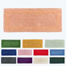 Luxury Reversible Bath Mat Runner - 100% Cotton, Super Absorbent, Soft & Tufted, Eco-Friendly, 40x100cm, Machine Washable