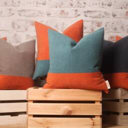 Color Block Corduroy Pillow Cover Mid-Century Modern Lumbar Cushion - thumbnail 4