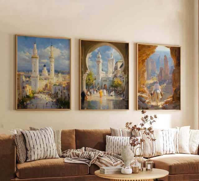 Set Of 3 Algeria Posters, North Africa Travel Wall Art, Desert Landscape Print Set, Modern Home Decor, Warm Earth Tone Artwork - image 1