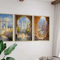 Set Of 3 Algeria Posters, North Africa Travel Wall Art, Desert Landscape Print Set, Modern Home Decor, Warm Earth Tone Artwork - thumbnail 4