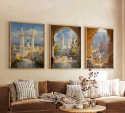 Set Of 3 Algeria Posters, North Africa Travel Wall Art, Desert Landscape Print Set, Modern Home Decor, Warm Earth Tone Artwork