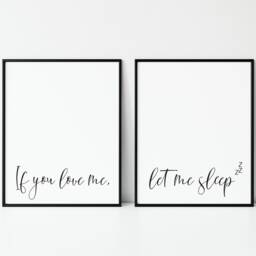 Bedroom Prints Set If You Love Me, Let Me Sleep Wall Art - Unframed - thumbnail 3
