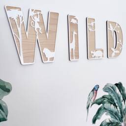 Wild Sign - Nursery Decor Name Safari Wall Art Personalised Jungle Themed