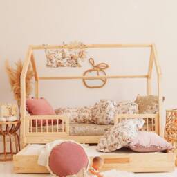 Dusty Pink & Marsala Velvet Round Pillow Double-Sided Fringe Cushion - thumbnail 3