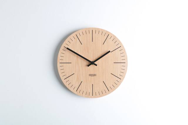 Wooden Wall Clock - Modern Minimal Design Home Decor Natural Wood- Large Handmade Silent Movement - image 1