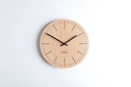 Wooden Wall Clock - Modern Minimal Design Home Decor Natural Wood- Large Handmade Silent Movement - thumbnail 1