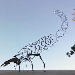 Stainless Steel Scorpion Sculpture Modern Metal Wire Art - Set Of 2 - thumbnail 2