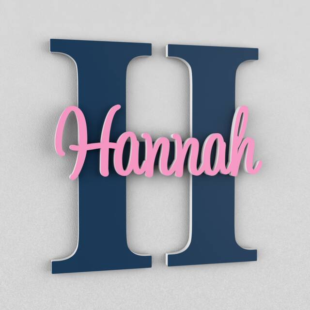 Nursery Wall Art, Name Sign, Decor, Home Baby Shower Gift, Personalized Letters, Girl - image 1