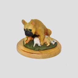 French Bulldog, Dog Woodenbase Statue, Painted, Limited Edition, Make Your Own Artdog - thumbnail 4