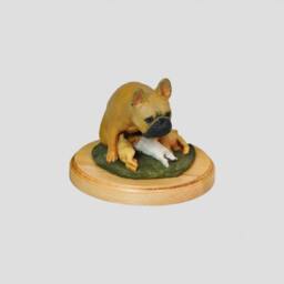 French Bulldog, Dog Woodenbase Statue, Painted, Limited Edition, Make Your Own Artdog - thumbnail 2