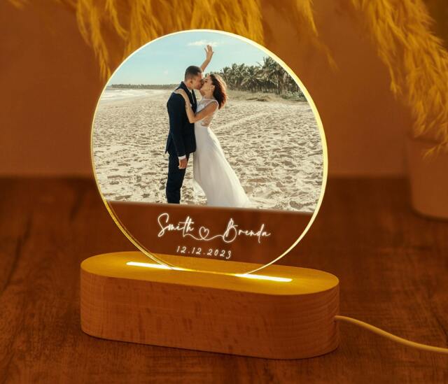 Custom Photo Night Light, Couples Gift, Gift For Girlfriend, Boyfriend, Her, Him, Anniversary Light Up Picture - image 1