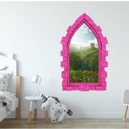 Castle By The Sea Window Wall Decal Removable Mural Childrens Room Decor - thumbnail 2