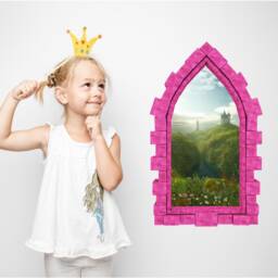 Castle By The Sea Window Wall Decal Removable Mural Childrens Room Decor - thumbnail 3