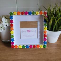 Rainbow Snowflake Wooden Button Photo Frame 6 X Inches - thumbnail 4