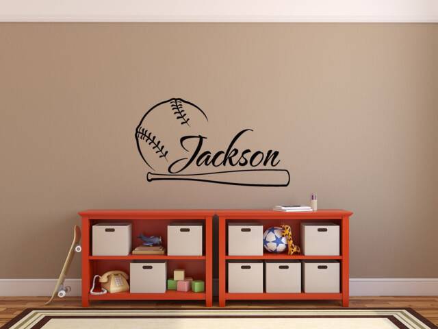 Personalized Baseball Name Wall Decal - Nursery, Teen Room Decor P56 - image 1