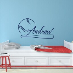 Personalized Baseball Name Wall Decal - Nursery, Teen Room Decor P56 - thumbnail 2