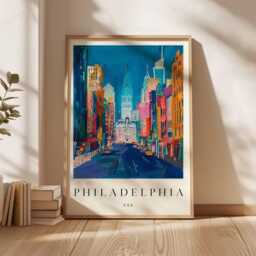 Philadelphia Travel Poster Historic City Of Brotherly Love Wall Art - thumbnail 3