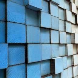 Reclaimed Wood Mosaic Wall Art - Blue Grey Ombre - thumbnail 4