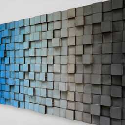 Reclaimed Wood Mosaic Wall Art - Blue Grey Ombre - thumbnail 3