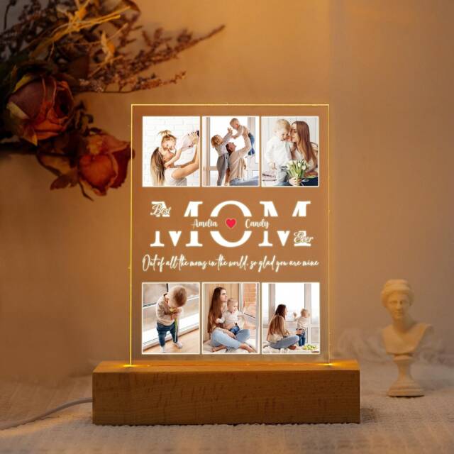 Custom Photo Night Light, Mother's Day Gifts, Collage Led Gift For Mom, Grandma, Nana, Mother Mom From Daughter - image 1