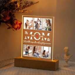 Custom Photo Night Light, Mother's Day Gifts, Collage Led Gift For Mom, Grandma, Nana, Mother Mom From Daughter - thumbnail 3