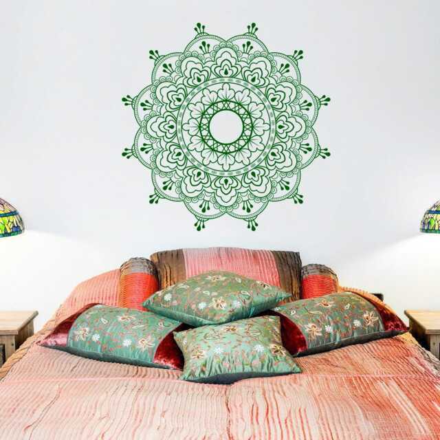 Mandala Wall Decal - Boho Tattoo For Meditation Yoga Sticker Zen Art Indian Decor Design 003 - image 1