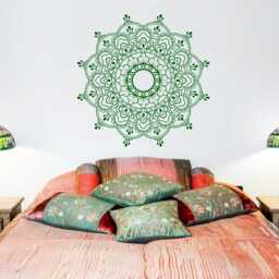 Mandala Wall Decal - Boho Tattoo For Meditation Yoga Sticker Zen Art Indian Decor Design 003 - thumbnail 1