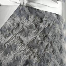 Personalised Baby Blanket Embroidered .this Pretty Rose Bud New Born Boy, Girl Blanket, Keepsake Gift - thumbnail 2