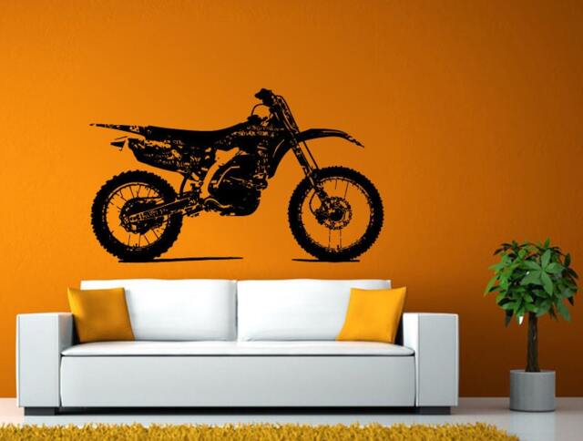 Sport Dirt Rally Bike Fast Motorcycle Racing Mountain Wall Window Sticker Decal Vinyl Silhouette Decor L1906 - image 1