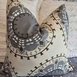 Bold/Large Circle Print.grey/Blue.natural.brown.white.pillow Cover.slipcover.toss Pillow.throw Pillow.accent Pillow.cushion Cover.home Decor - thumbnail 3