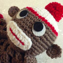 Baby Sock Monkey Security Lovey Blanket - thumbnail 3