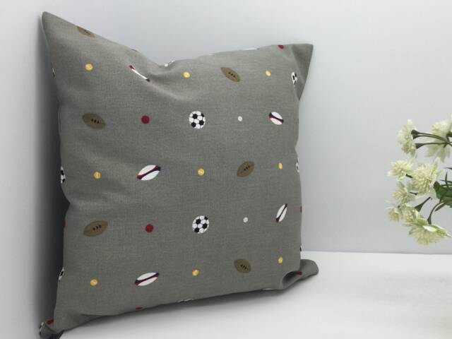 Sport Balls, Small Square Cushion With Hollow Fibre Inner Pad, Double Sided, Home Decor - image 1