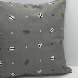 Sport Balls, Small Square Cushion With Hollow Fibre Inner Pad, Double Sided, Home Decor - thumbnail 2