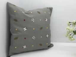 Sport Balls, Small Square Cushion With Hollow Fibre Inner Pad, Double Sided, Home Decor - thumbnail 1