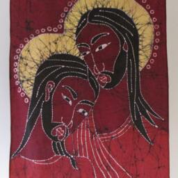 Batik Wall Hanging Tie & Dye Cotton Painted Tapestry Handmade Ethnic Decor, Cloth Hanging, Wall Decor, Toronto Canada, Tie-Dyed - thumbnail 2