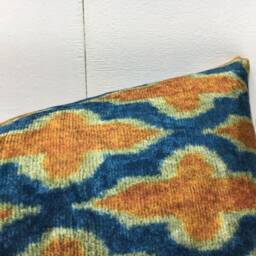 Handwoven Silk Ikat Pillow Cover 10x24, Modern Home Decor - thumbnail 2