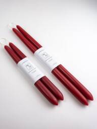 Beeswax Taper Candles Pure Candles, Berry Red Spring Decor, Easter Table Natural Handmade in Usa - thumbnail 1