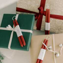 Beeswax Taper Candles Pure Candles, Berry Red Spring Decor, Easter Table Natural Handmade in Usa - thumbnail 4
