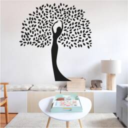 Lady Earth Mother Nature Vinyl Wall Art, Decal, Sticker, Transfer, Mural, Decor, Rent Friendly, Interior, Exterior, Full - 1027