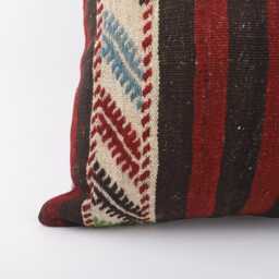 Handmade Kilim Pillow Cover 20x20 Vintage Turkish Wool Throw - thumbnail 2