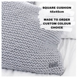 Chunky Knit Cushion Eco Cotton Blend, Home Decor - 45x45cm - thumbnail 2