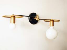 Double Brass Swivel Wall Sconce Fixture Modern Mid Century Light Adjustable Lighting Entry Lamp Bedside - thumbnail 1