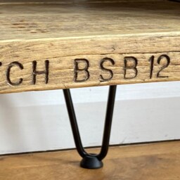 Handmade Reclaimed Wood Tv Stand - Rustic Industrial Scaffold Board Media Unit With Hairpin Legs - thumbnail 4