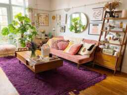 Purple Shag Moroccan Rug, Boho Living Room Decor, Custom Wool Deep Pile Berber Carpet, Hand Tufted Area Rugs