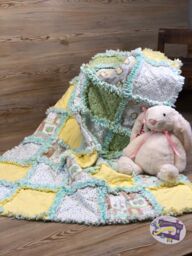 Handmade Flannel Rag Quilt, Baby Handmade Blanket, Blnket, Unisex Blanket, Chilrens Personazlied Blanket - thumbnail 1