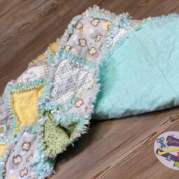 Handmade Flannel Rag Quilt, Baby Handmade Blanket, Blnket, Unisex Blanket, Chilrens Personazlied Blanket - thumbnail 3