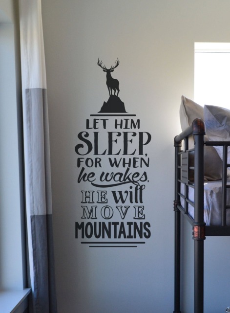 Boy's Nursery Wall Decal Let Him Sleep, Move Mountains - image 1