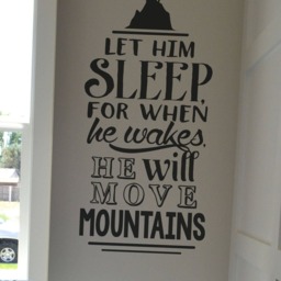 Boy's Nursery Wall Decal Let Him Sleep, Move Mountains - thumbnail 3