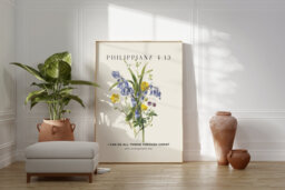 Philippians 413 I Can Do All Things Through Christ Poster, Bible Verse Prints, Modern Christian Home Decor, Floral Faith Poster - thumbnail 1